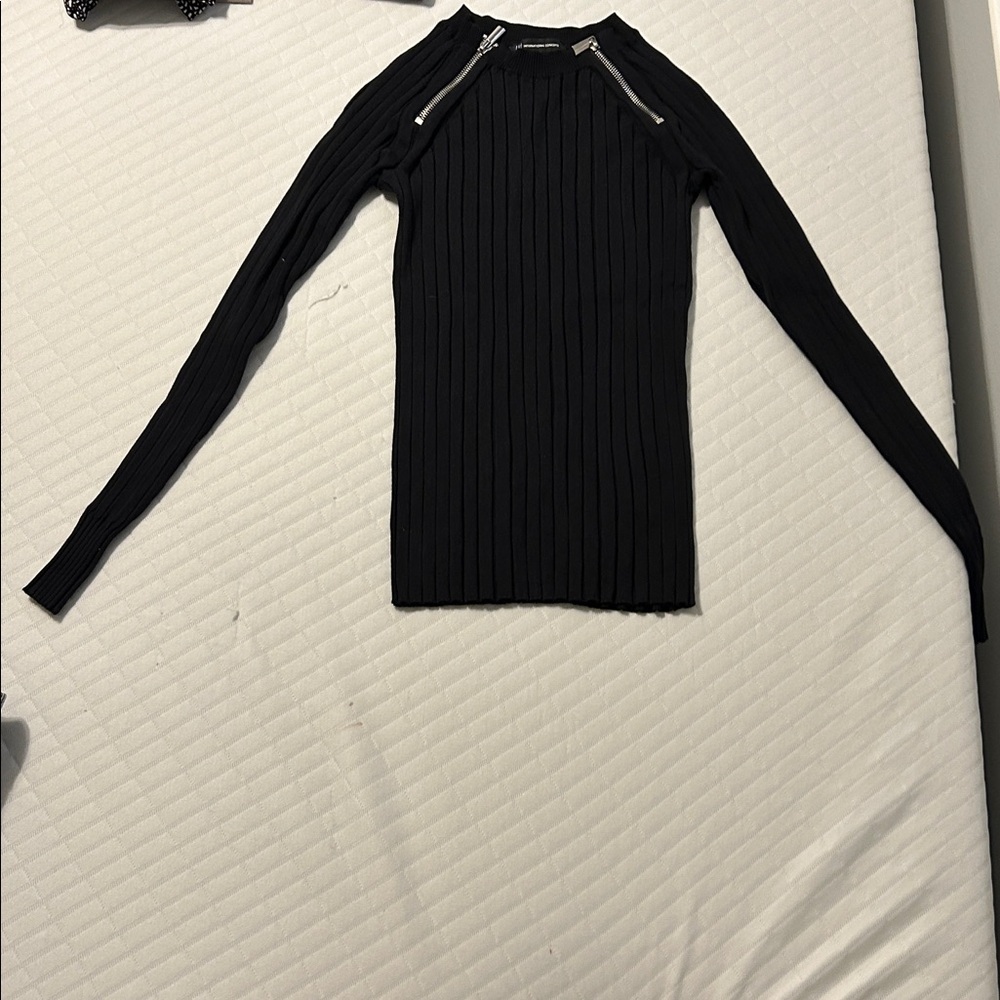 INC International Concepts Black Knit Top